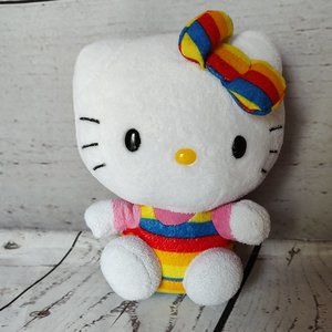 TY sanrio rainbow stripped Hello Kitty 5"